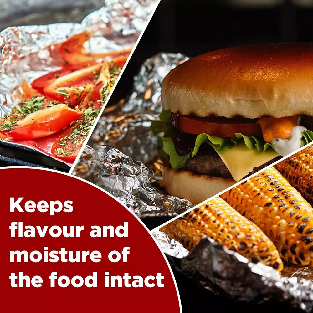 EZEE Aluminium Foil 14 Microns 72 m Sliver for Cooking, Baking, Packing and Serving Foods