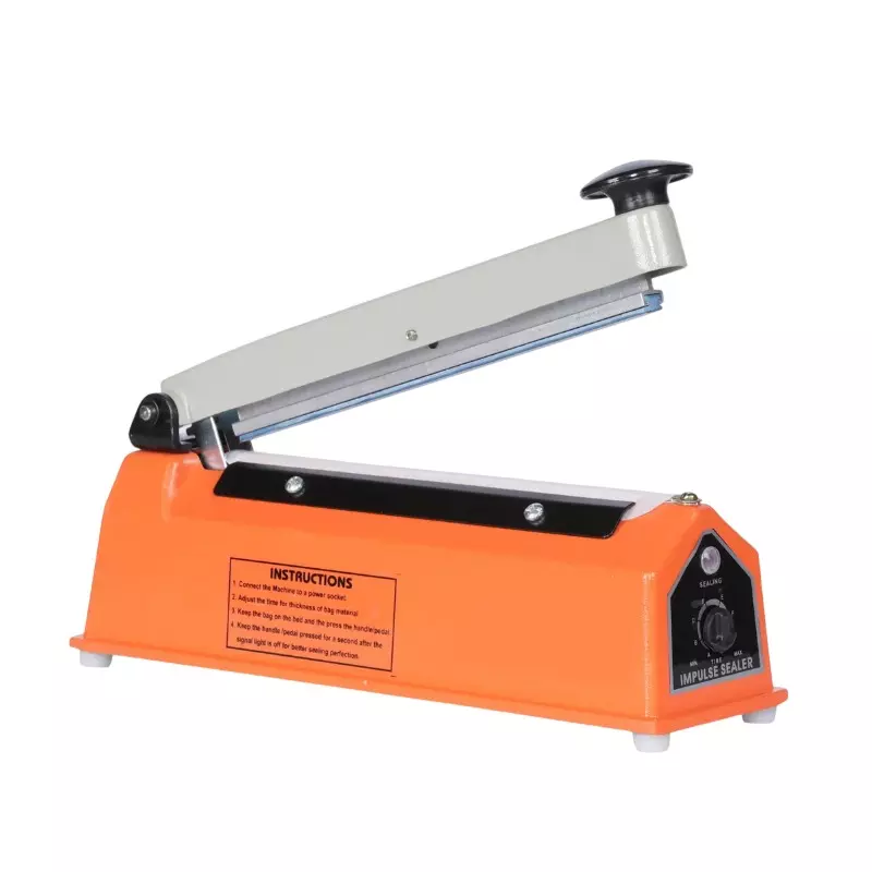 GENERIC Impulse Type Hand Sealer Machine Mild Steel 8 Inch (20.32 cm) Size 400 W Power Corded Electric for Plastic Pouch Packing Sealer