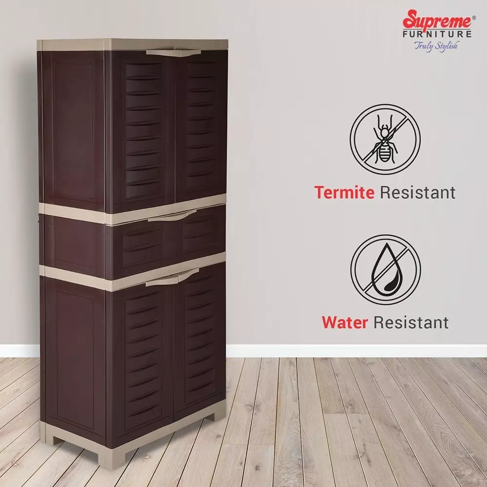 SUPREME Fusion-02 MDR 1 Center Drawer Cabinet Storage Rectangular Brown & Beige Standard 17 Kg