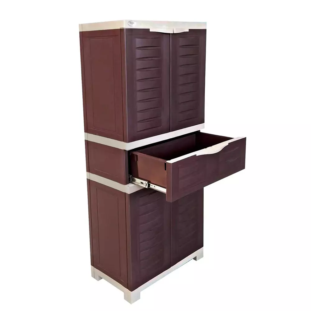 SUPREME Fusion-02 MDR 1 Center Drawer Cabinet Storage Rectangular Brown & Beige Standard 17 Kg