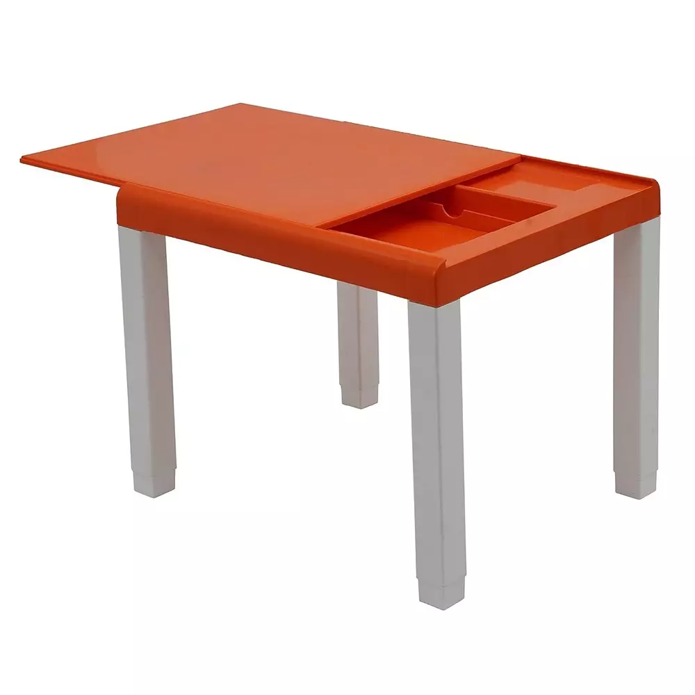 SUPREME Zeta Study Table With Storage 810.26 mm (31.9 inch) Depth Plastic Orange-White