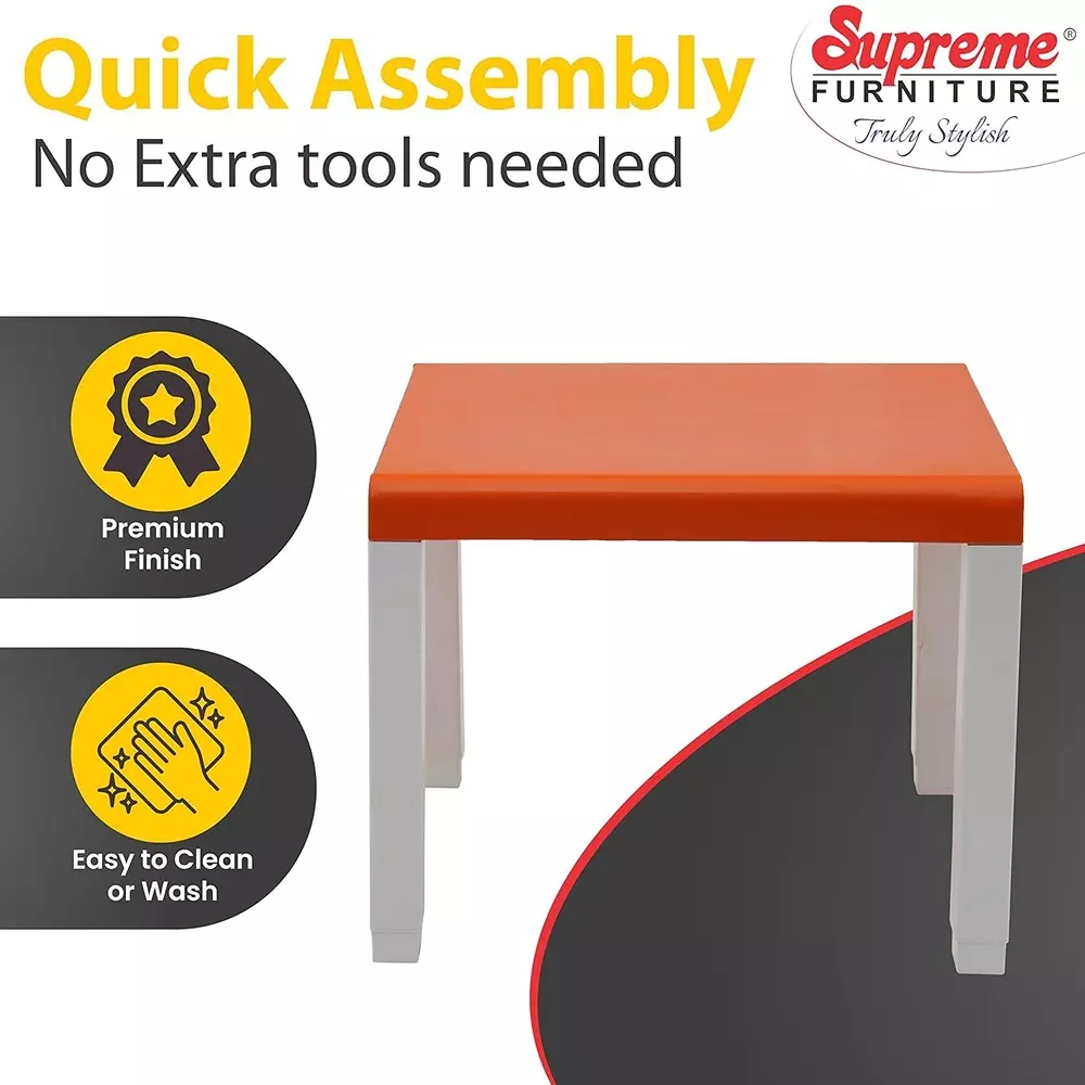 SUPREME Zeta Study Table With Storage 810.26 mm (31.9 inch) Depth Plastic Orange-White