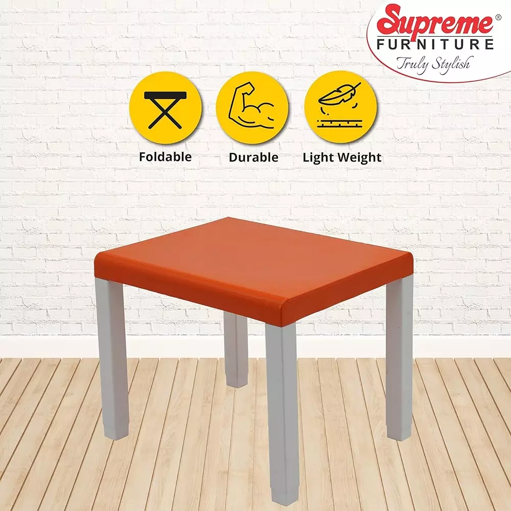 SUPREME Zeta Study Table With Storage 810.26 mm (31.9 inch) Depth Plastic Orange-White