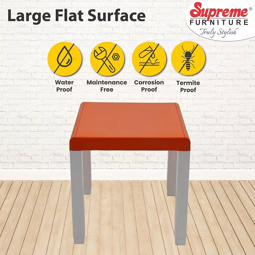 SUPREME Zeta Study Table With Storage 810.26 mm (31.9 inch) Depth Plastic Orange-White