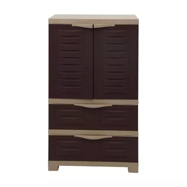 SUPREME Plastic Almirah Globus Brown/Dark Beige No. of Doors 2, FUSION 01 BDR 2
