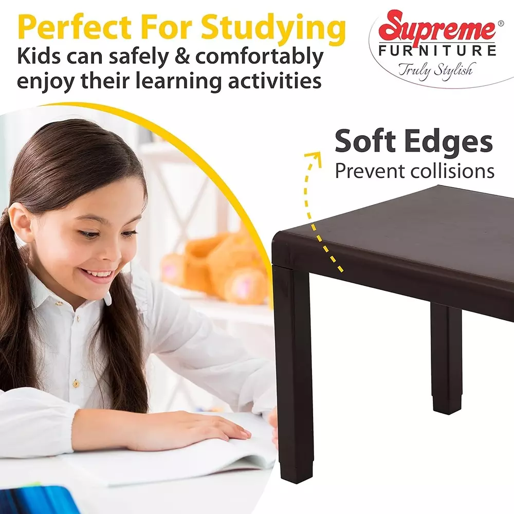 SUPREME Zeta Study Table With Storage 810.26 mm (31.9 inch) Depth Plastic Globus Brown