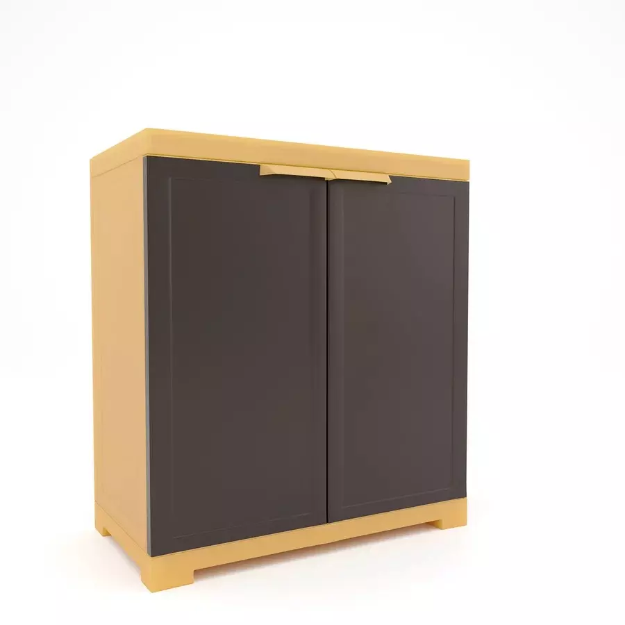 Nilkamal Freedom Mini Storage Cabinet Powder Coated Weathered Brown / Biscuit Plastic 59.5x35.5x63 cm Small for Home & Office Use