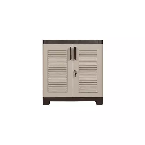 Italica 2 Feet (60.96 cm) Plastic Storage Cabinet Brown and Almond Color, 5512