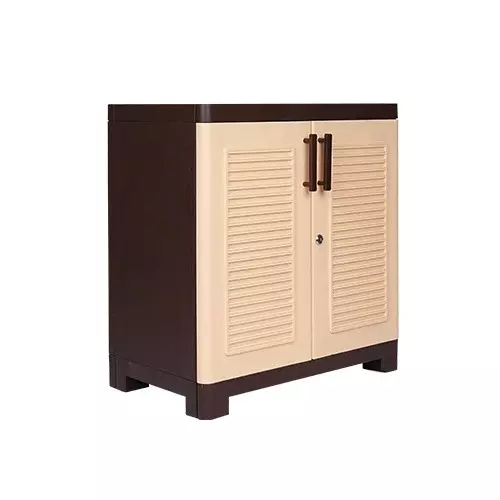 Italica 2 Feet (60.96 cm) Plastic Storage Cabinet Brown and Biscuit Color, 5512