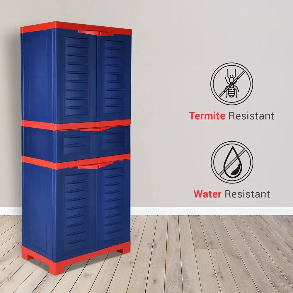 SUPREME Fusion-02 MDR 1 4 Shelves Center Drawer Cabinet Storage Rectangular Coke Red & Blue 13.56 Kg