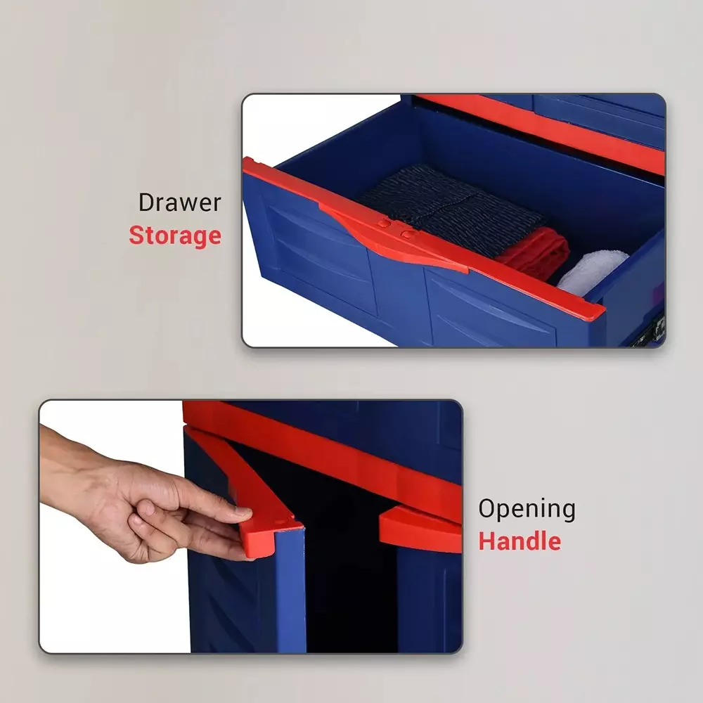 SUPREME Fusion-02 MDR 1 4 Shelves Center Drawer Cabinet Storage Rectangular Coke Red & Blue 13.56 Kg