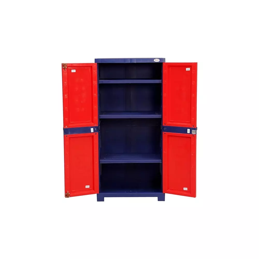 SUPREME Fusion 3 Shelves Cabinet Rectangular C.Red & P.Blue 13.24 Kg