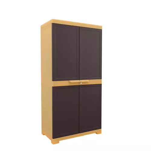 Nilkamal Freedom Mini Medium Storage Cabinet (Weather Brown/ Biscuit)