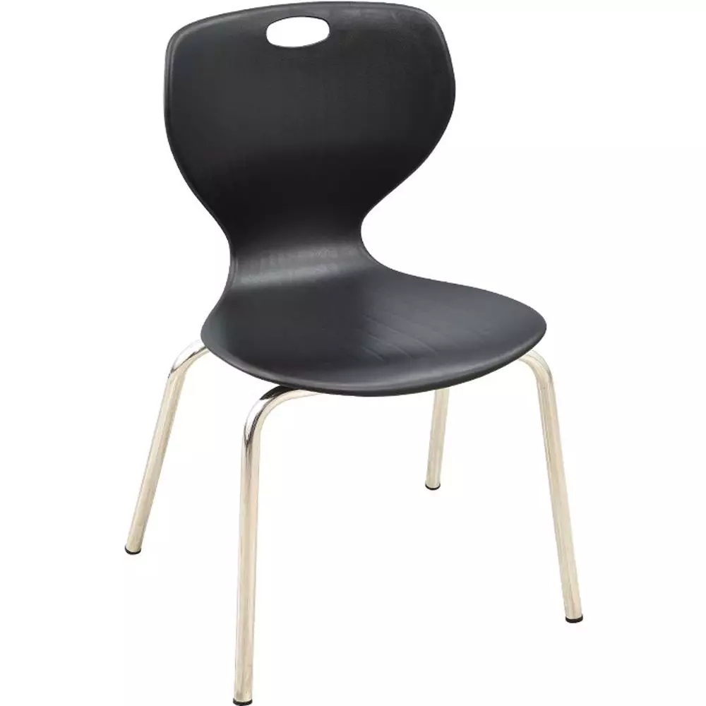 Swagath Chair Armless Meduim Back Style Plastic Black for Indoor, Outdoor & Cafeteria Use, BLOOM SS-SML-BK-1