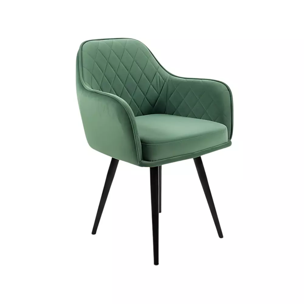 Activa Daisy Chair with Padded Seat & Arm Rest Medium Back Velvet Moss Green for Living Room & Lounge