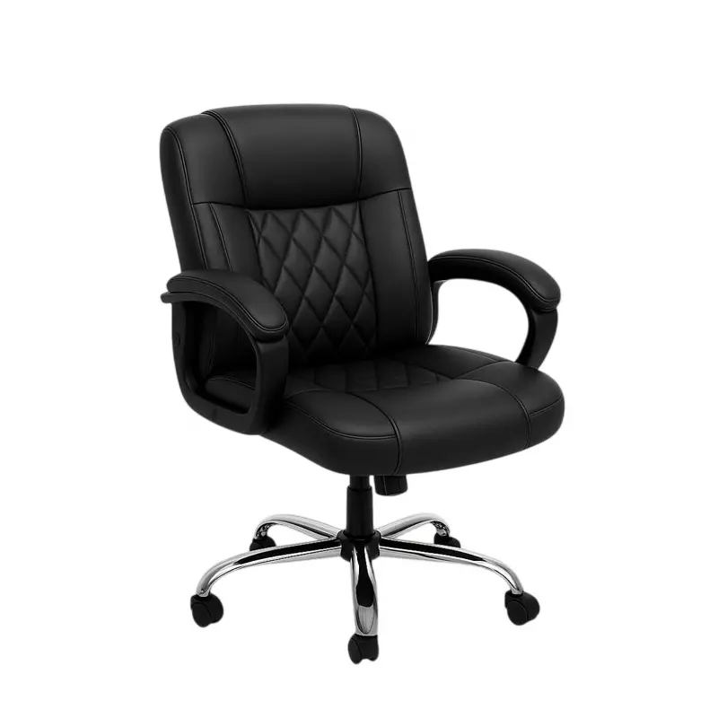 Activa Galaxy Ergonomic Chair with Padded Seat & Arm Rest Medium Back Leatherette Zad Black for Home & Office Use