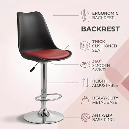 activa-rapid-bar-stool-chair-with-padded-seat-footrest-low-back-polyester-black-red-for-kitchen-home-bar-cafe
