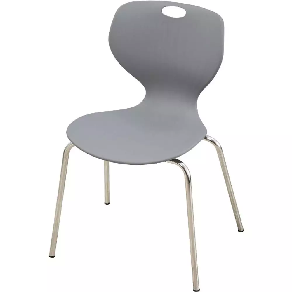 Swagath Chair Armless Meduim Back Style Plastic Grey for Indoor, Outdoor & Cafeteria Use, BLOOM SS-SML-GR-1