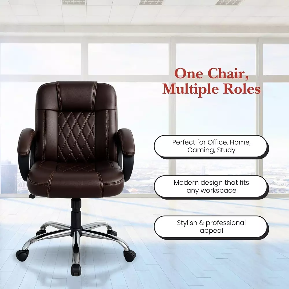 activa-galaxy-ergonomic-chair-with-padded-seat-arm-rest-medium-back-leatherette-coffee-for-home-office-use