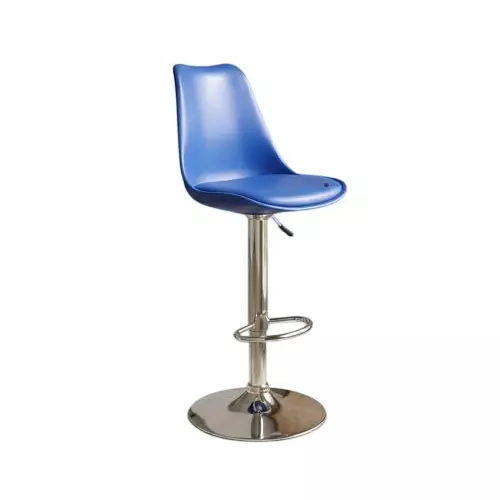 Activa Rapid Bar Stool Chair with Padded Seat & Footrest Low Back Polyester Blue for Kitchen, Home, Bar & Cafe