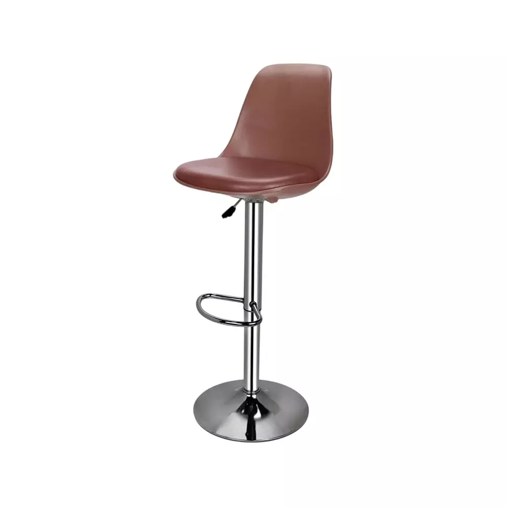 Activa Rapid Bar Stool Chair with Padded Seat & Footrest Low Back Polyester Tan for Kitchen, Home, Bar & Cafe
