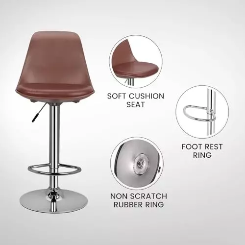 activa-rapid-bar-stool-chair-with-padded-seat-footrest-low-back-polyester-tan-for-kitchen-home-bar-cafe