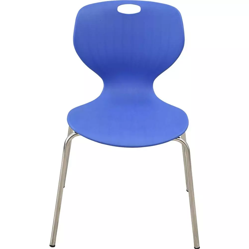 Swagath Chair Armless Meduim Back Style Plastic Azure Blue for Indoor, Outdoor & Cafeteria Use, BLOOM SS-L-AZB-1