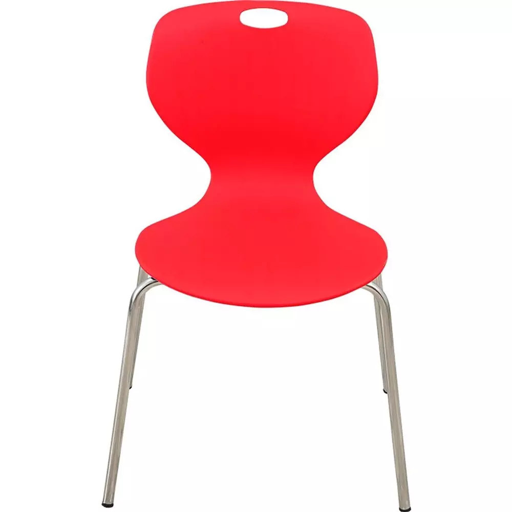Swagath Chair Armless Meduim Back Style Plastic Red for Indoor, Outdoor & Cafeteria Use, BLOOM SS-L-BR-1