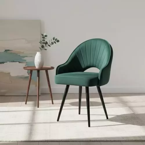 activa-rosy-multipurpose-chair-with-anti-slip-legs-curved-mid-back-velvet-forest-green-for-kitchen-home-bar-cafe