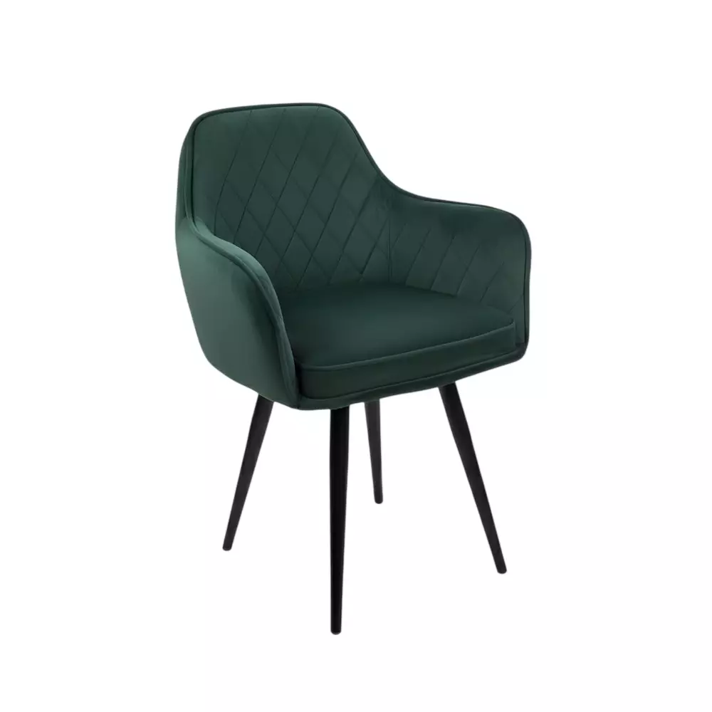 Activa Daisy Chair with Padded Seat & Arm Rest Medium Back Velvet Forest Green for Living Room & Lounge