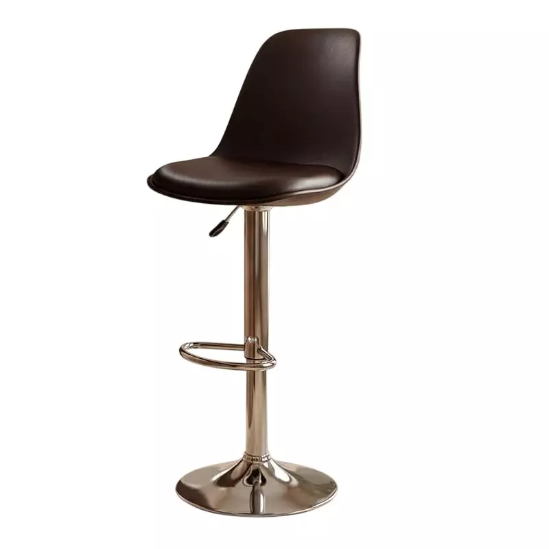 Activa Rapid Bar Stool Chair with Padded Seat & Footrest Low Back Polyester Brown for Kitchen, Home, Bar & Cafe