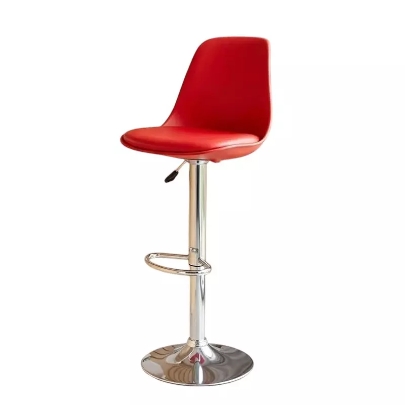 Activa Rapid Bar Stool Chair with Padded Seat & Footrest Low Back Polyester Red for Kitchen, Home, Bar & Cafe