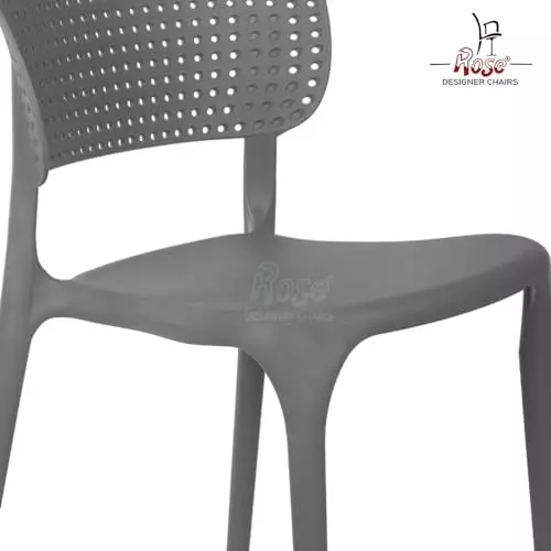 Rose Eva Cafe Elegant Chairs With Backrest Mid Back Grey (Set of 4)