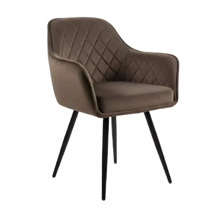 Activa Daisy Chair with Padded Seat & Arm Rest Medium Back Velvet Brown for Living Room & Lounge