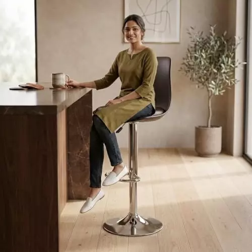 activa-rapid-bar-stool-chair-with-padded-seat-footrest-low-back-polyester-brown-for-kitchen-home-bar-cafe-pack-of-2-pcs