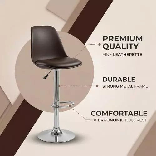 activa-rapid-bar-stool-chair-with-padded-seat-footrest-low-back-polyester-brown-for-kitchen-home-bar-cafe-pack-of-2-pcs