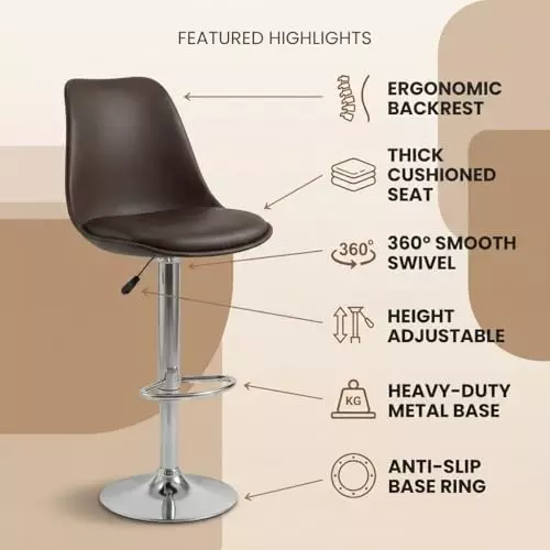 activa-rapid-bar-stool-chair-with-padded-seat-footrest-low-back-polyester-brown-for-kitchen-home-bar-cafe-pack-of-2-pcs
