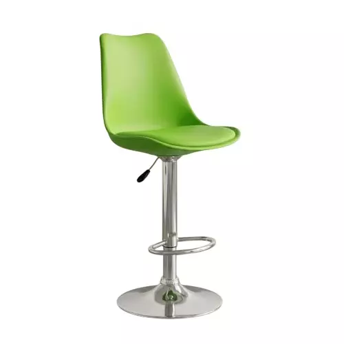 Activa Rapid Bar Stool Chair with Padded Seat & Footrest Low Back Polyester Green for Kitchen, Home, Bar & Cafe