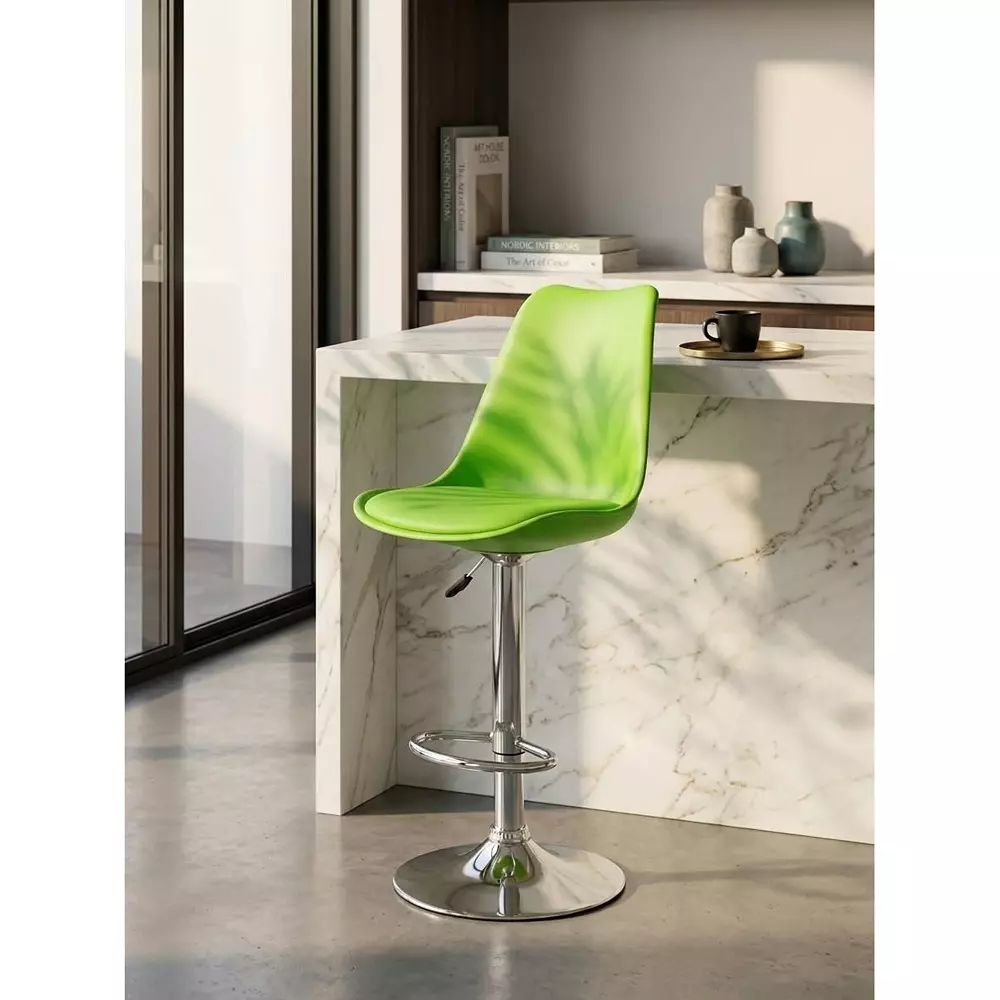 activa-rapid-bar-stool-chair-with-padded-seat-footrest-low-back-polyester-green-for-kitchen-home-bar-cafe