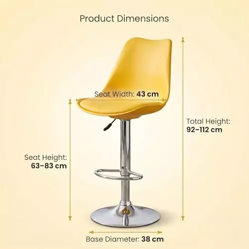 activa-rapid-bar-stool-chair-with-padded-seat-footrest-low-back-polyester-yellow-for-kitchen-home-bar-cafe