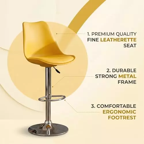 activa-rapid-bar-stool-chair-with-padded-seat-footrest-low-back-polyester-yellow-for-kitchen-home-bar-cafe