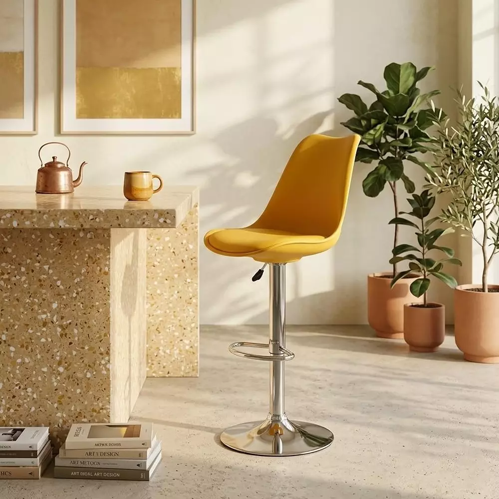 activa-rapid-bar-stool-chair-with-padded-seat-footrest-low-back-polyester-yellow-for-kitchen-home-bar-cafe