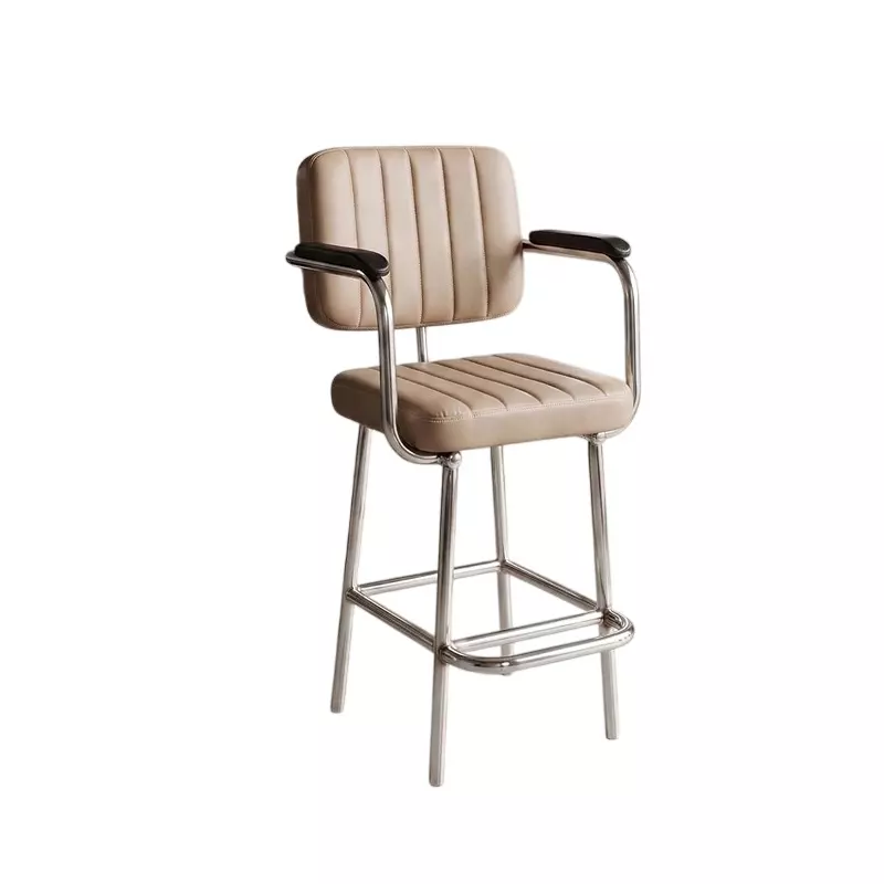 Activa Chef Premium Bar Stool Chair with Armrest or Footrest Medium Back Upholstered Leatherette for Hotels & Restaurants