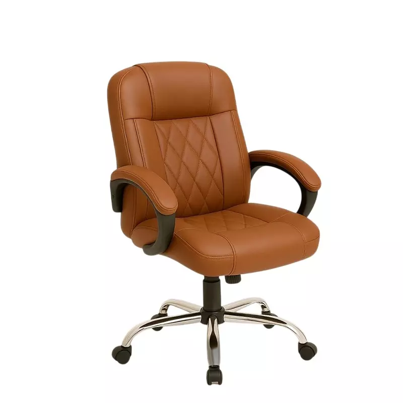 Activa Galaxy Ergonomic Chair with Padded Seat & Arm Rest Medium Back Leatherette Tan for Home & Office Use
