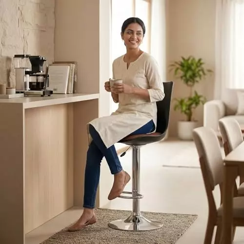 activa-rapid-bar-stool-chair-with-padded-seat-footrest-low-back-polyester-black-tan-for-kitchen-home-bar-cafe
