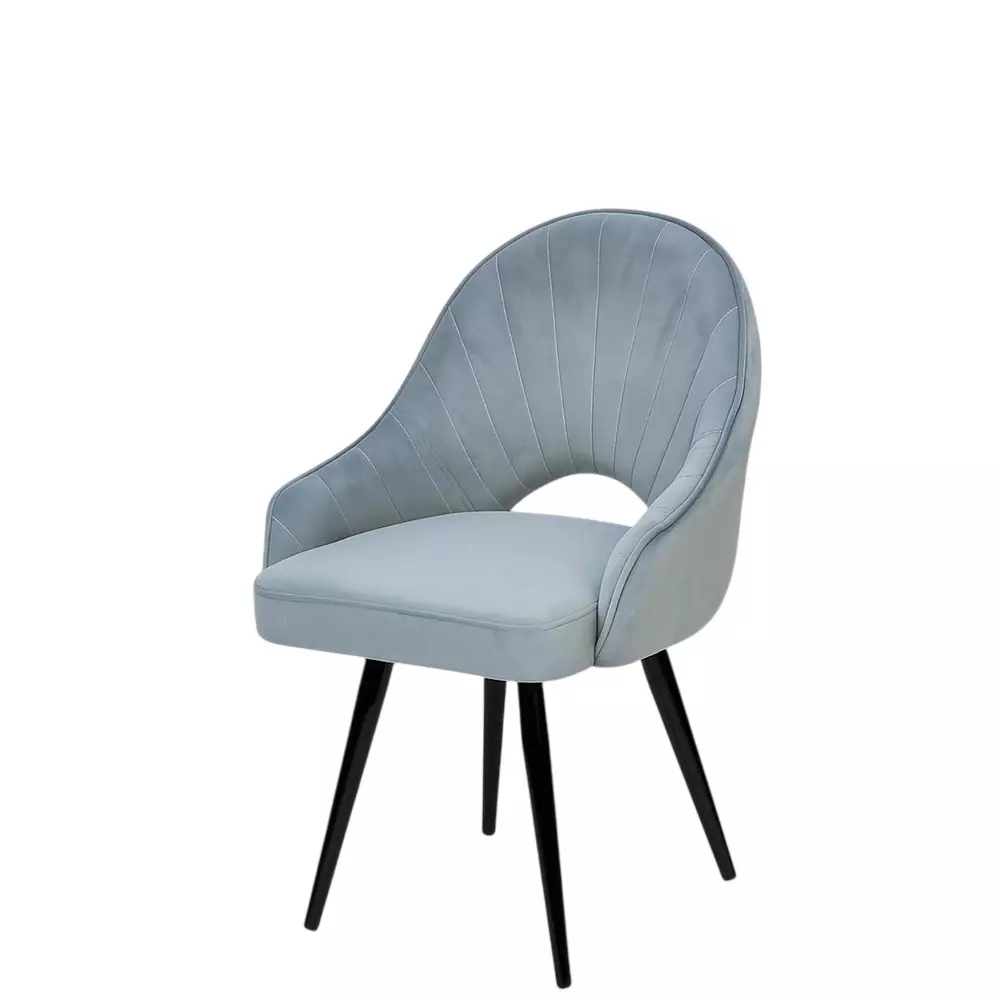 Activa Rosy Multipurpose Chair with Anti Slip Legs Curved Mid Back Velvet Grey for Kitchen, Home, Bar & Cafe