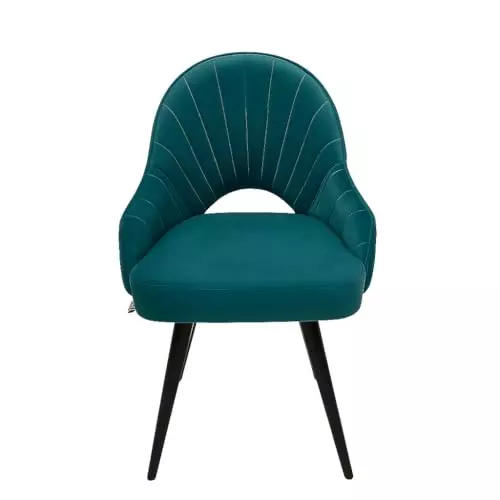Activa Rosy Multipurpose Chair with Anti Slip Legs Curved Mid Back Velvet Teal for Kitchen, Home, Bar & Cafe