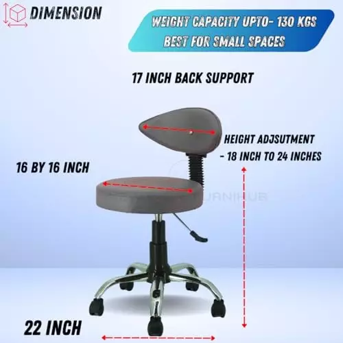 NEWTURN Metto Rolling Swivel Bar Stool Cushion Foam 5 Wheel Standard Size Teak Wood, Synthetic Leather Material Grey Mid Back