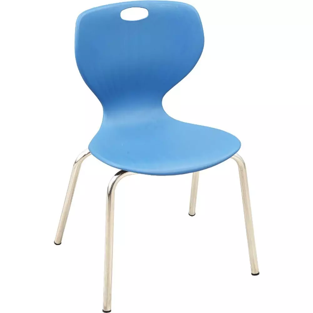 Swagath Chair Armless Meduim Back Style Plastic Light Blue for Indoor, Outdoor & Cafeteria Use, BLOOM SS-M-LBL-1