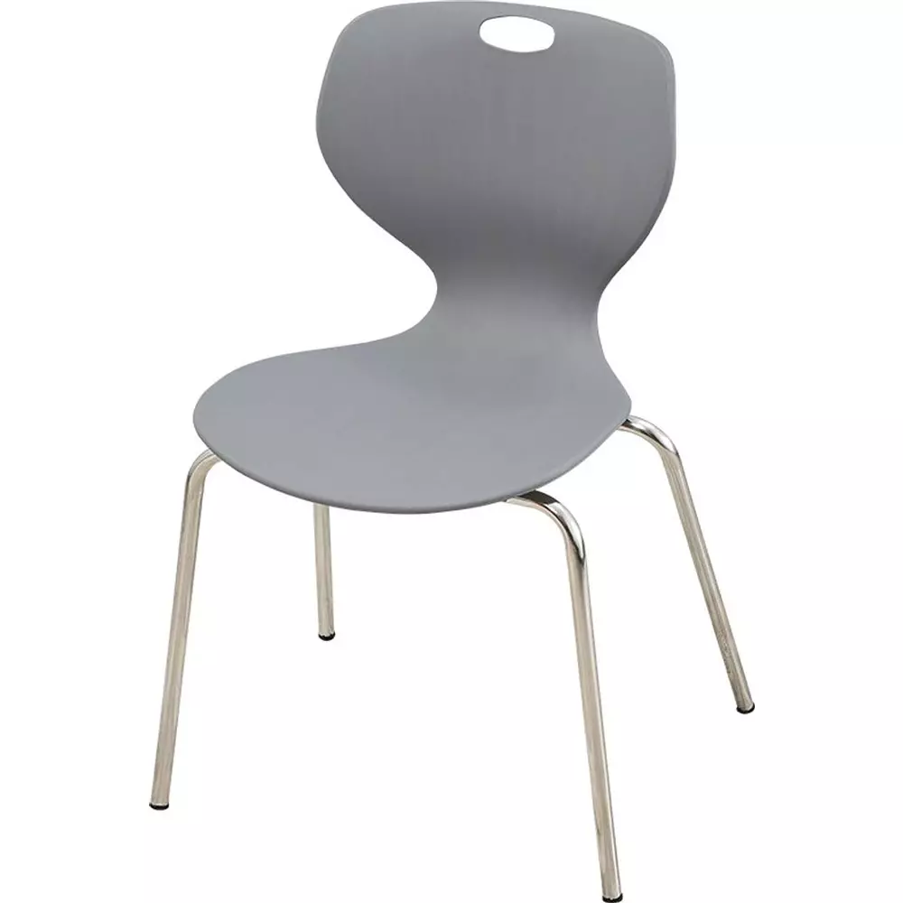Swagath Chair Armless Meduim Back Style Plastic Grey for Indoor, Outdoor & Cafeteria Use, BLOOM SS-L-GRY-1